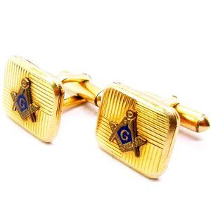 Masonic Cufflinks vintage gold filled Hayward Freemason Suit Accessory